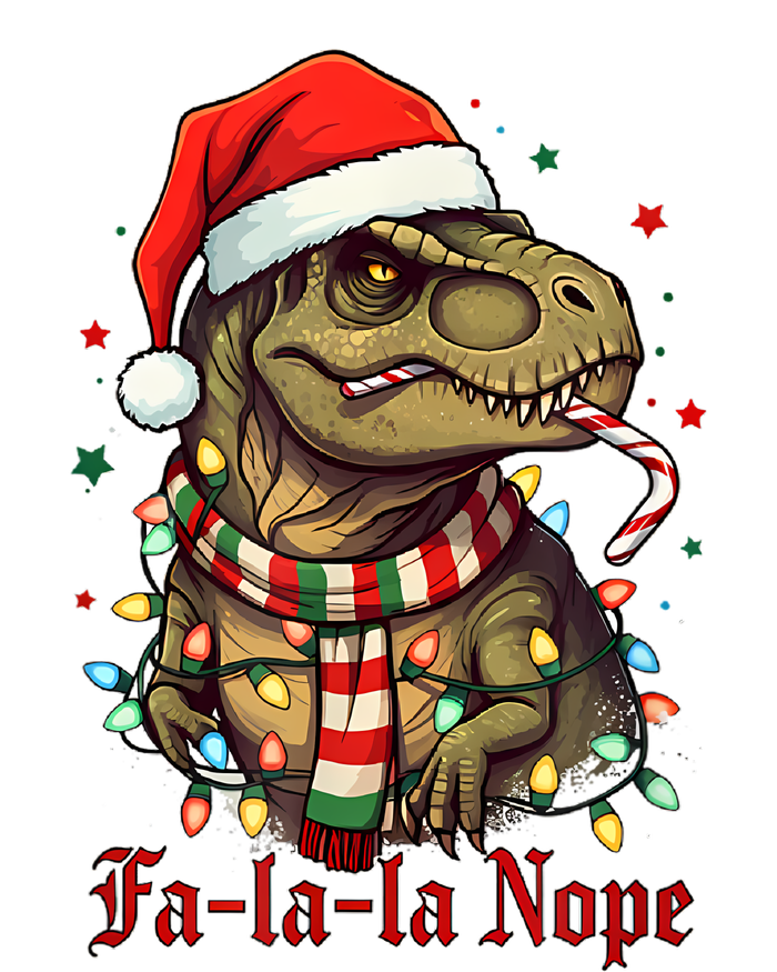 Fa La La La Nope Dinosaur Christmas Funny Holiday T-Shirt