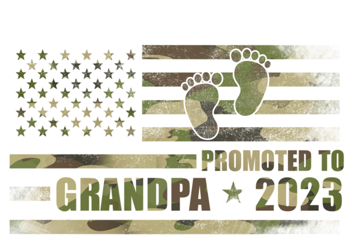 Promoted To Grandpa Est 2023 First Time Grandpa Flag Camo Gift Sustainable Beanie