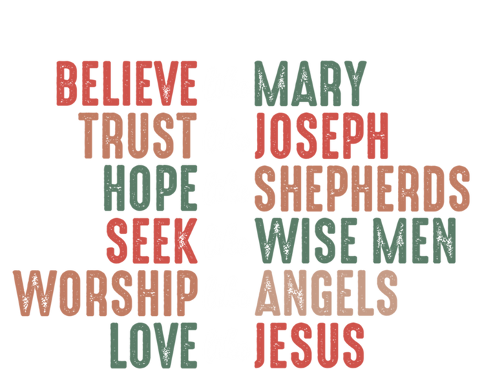 Retro Christian Christmas Believe Like Mary Love Like Jesus Gift Zip Tote Bag