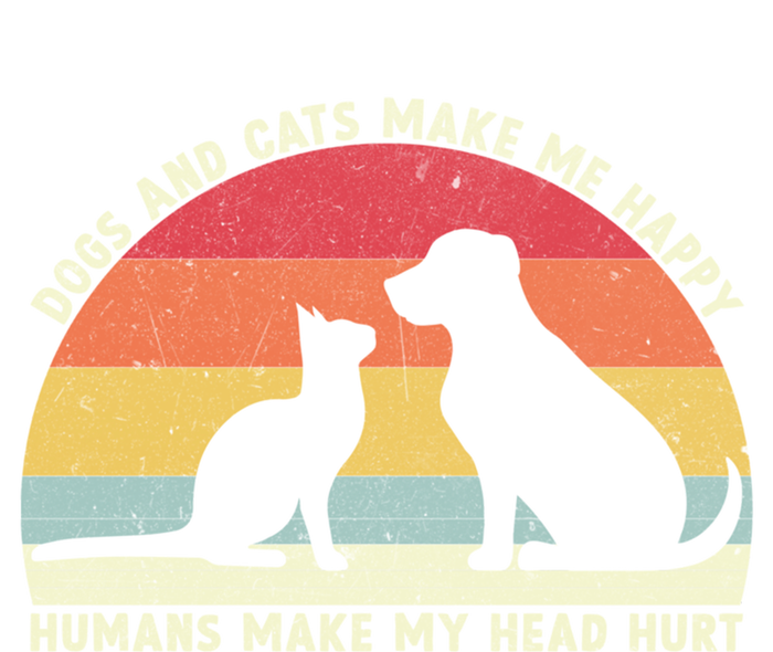 Funny Dogs And Cats Make Me Happy Hu Make My Head Hurt Funny Gift T-Shirt