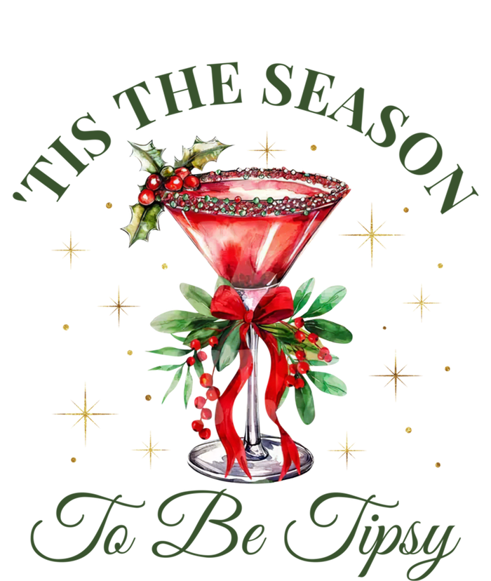 Tis The Season To Be Tipsy Coquette Bow Martini Christmas Gift Ladies Long Sleeve Shirt