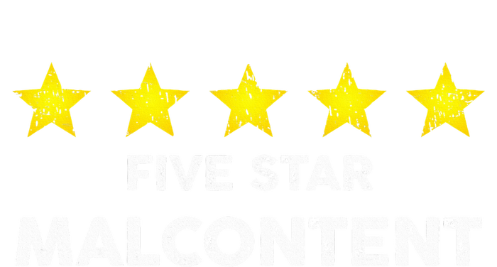 Vintage Five Star Malcontent Rating Word Design T-Shirt