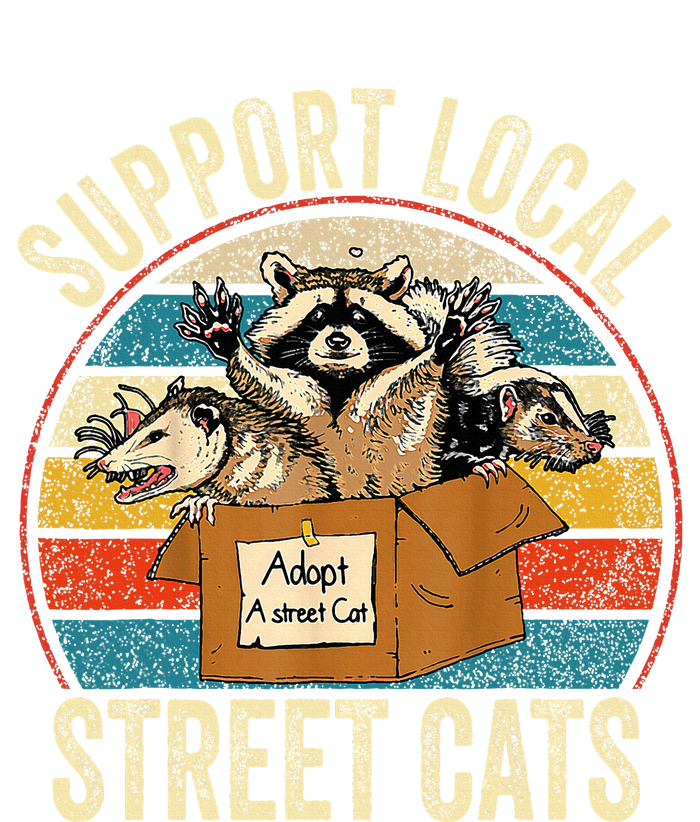 Support Local Vintage Box Raccoon Opossum Skunk Dry Zone Grid Polo