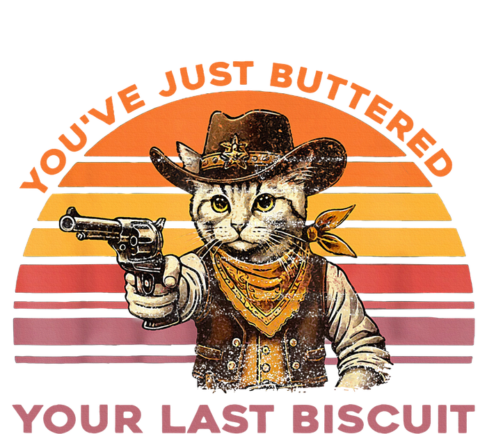 YouVe Just Buttered Your Last Biscuit Western Cat Cowboy Striped Beanie with Solid Band