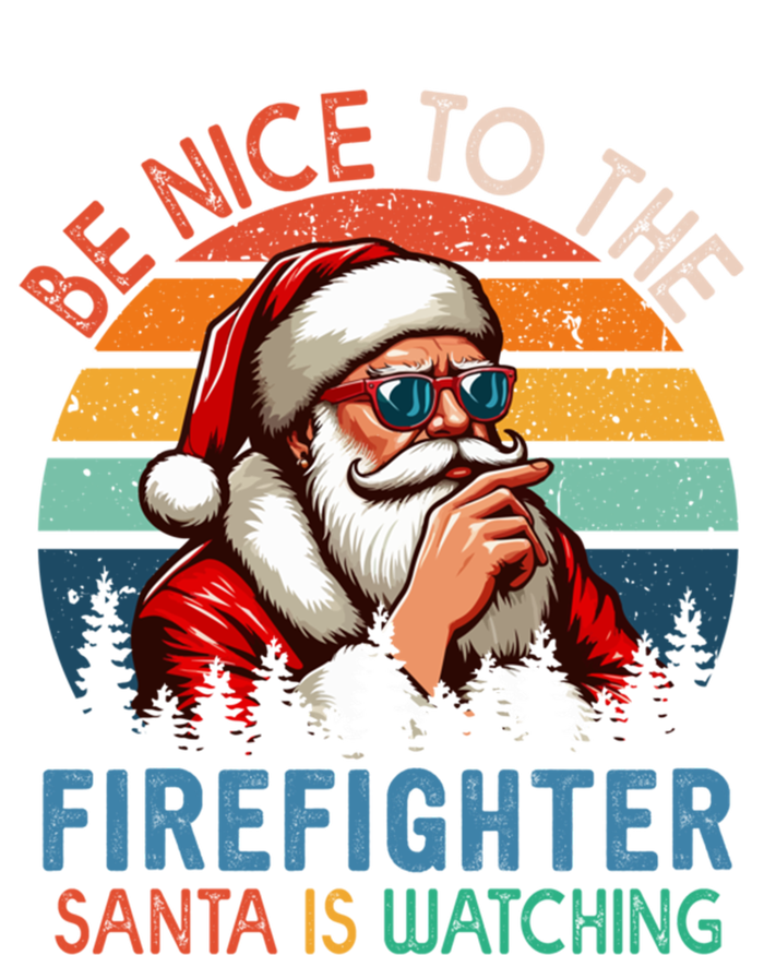 Vintage Nice To The Firefighter Santa Is Watching Xmas Job Gift Premium T-Shirt