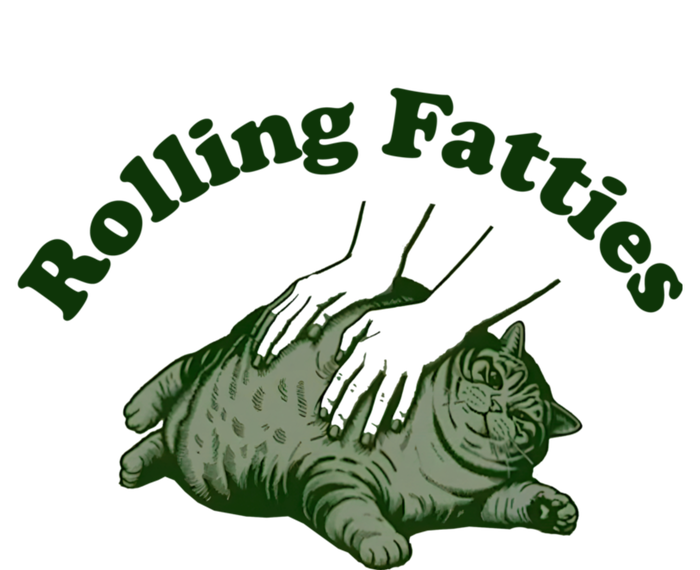 Rolling Fatties Cat Hoodie Humorous Fat Cat Cooling Performance Long Sleeve Crew