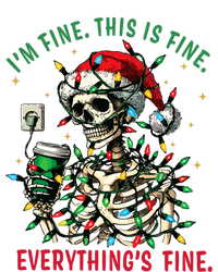 Everything Is Fine Christmas Lights Xmas Skeleton Halloween Womens Cotton Relaxed Long Sleeve T-Shirt