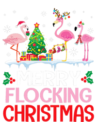 Flamingo Noel Hats Dancing On Snow Merry Flocking Christmas Hooded Wearable Blanket