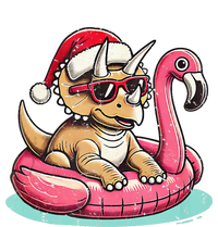 Funny Christmas In July Triceratops Santa Flamingo Floatie T-Shirt