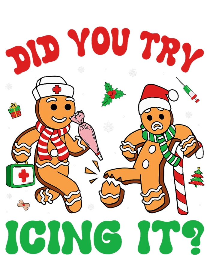 Funny Christmas Nurse Did You Try Icing It Gingerbread Man Poster