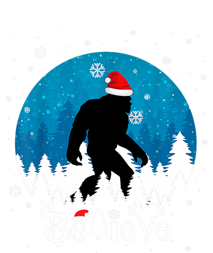 Funny Christmas Xmas Bigfoot Believe Sasquatch In Moon Light T-Shirt