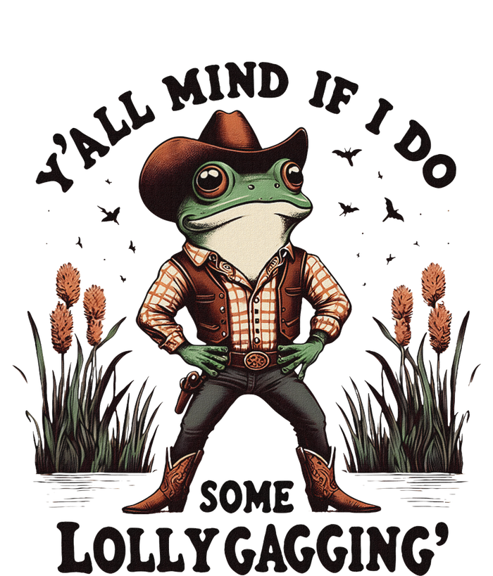 Retro Cowboy Frog Meme YAll Mind If I Do Some Lollygaggin T-Shirt