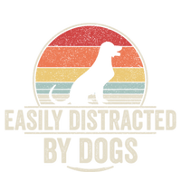 Retro Easily Distracted By Dogs Funny Dog Lover Gift T-Shirt