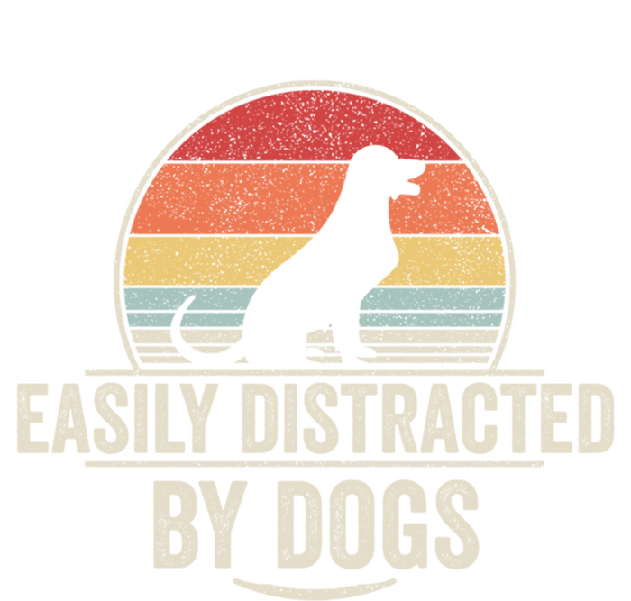 Retro Easily Distracted By Dogs Funny Dog Lover Gift T-Shirt