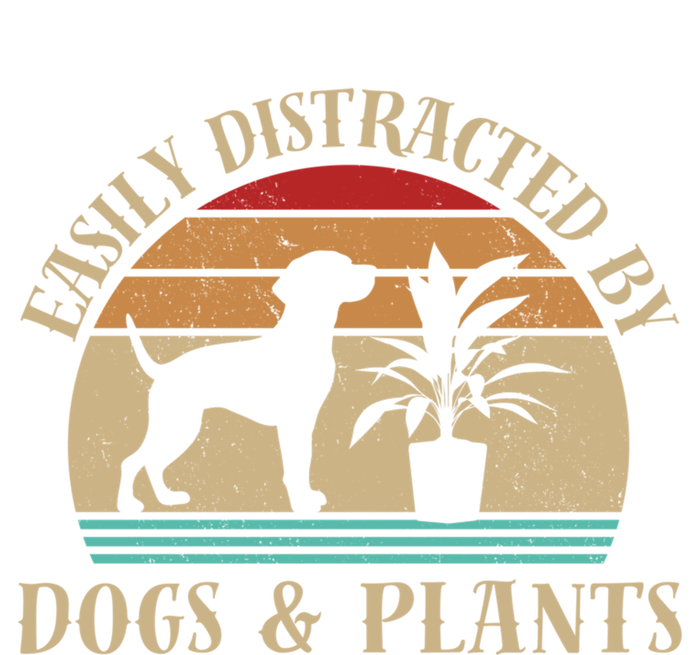 Retro Vintage Funny Easily Distracted By Plants And Dogs Plant Cute Gift Tie-Dye Long Sleeve Shirt