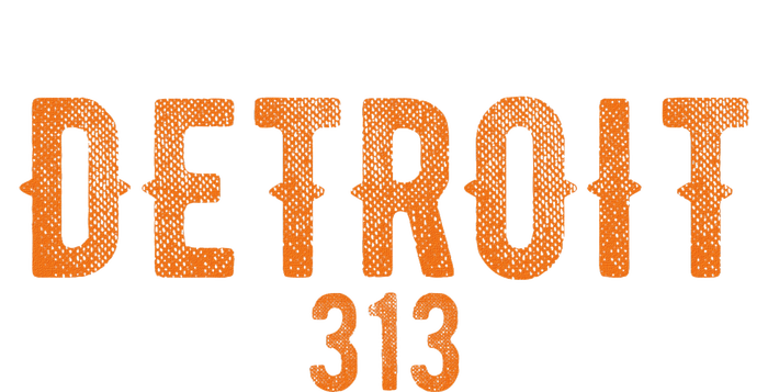 Design Detroit 313 Orange Text Apparel T-Shirt