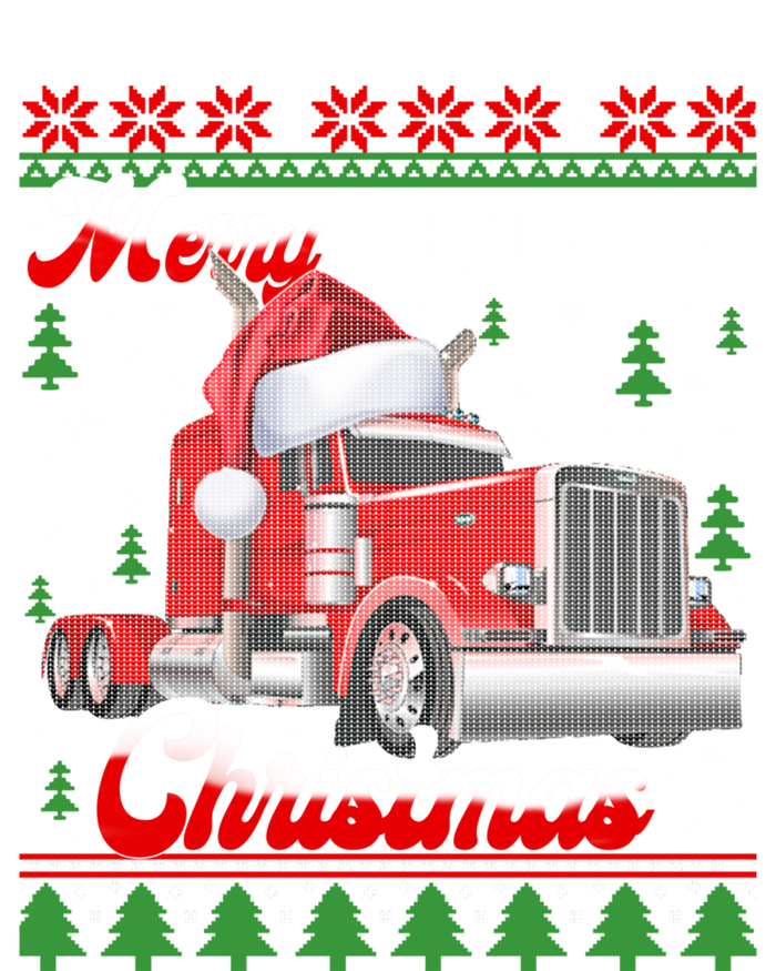 Trucker Truck Driver Ugly Xmas Merry Trucking Christmas Gift Tall T-Shirt