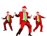 Funny Trump Dance Santa Claus Christmas Xmas Pajamas Holiday Women's Long Sleeve Flannel Pajama Set 