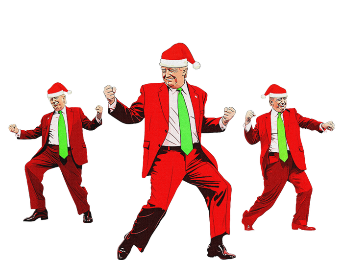 Funny Trump Dance Santa Claus Christmas Xmas Pajamas Holiday Women's Long Sleeve Flannel Pajama Set 