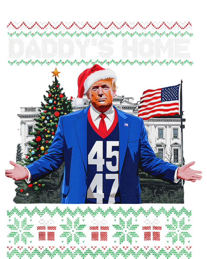 Funny DaddyS Home Trump Ugly Christmas Sweater Xmas Pajamas Sweatshirt