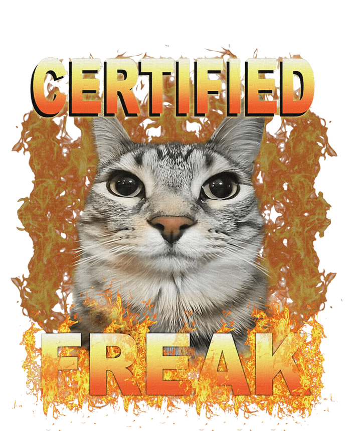 Cat Meme Certified Freak Eat Cement Cursed Cat Funny T-Shirt