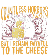 Countless Horrors Await But I Remain Faithful To The Cheese Women's Racerback Cropped Tank