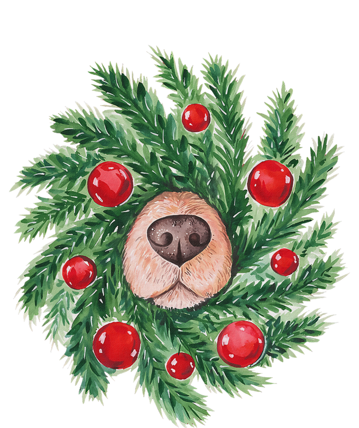 Cute Dog Nose Christmas Wreath Christmas Dog Mom Dog Lover T-Shirt