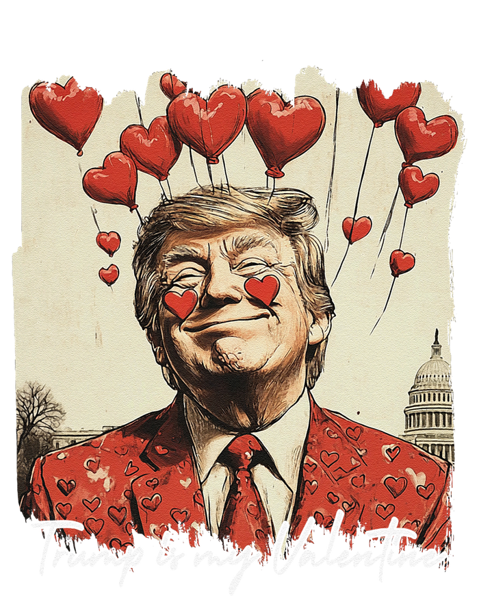 Trump Is My Valentine Funny Trump Valentine Retro Trump 2025 T-Shirt