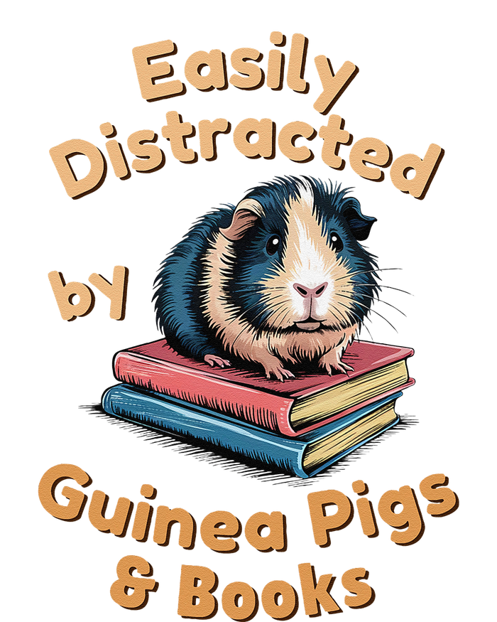 Easily Distracted By Guinea Pigs & Books Funny Guinea Pig Long Sleeve Shirt