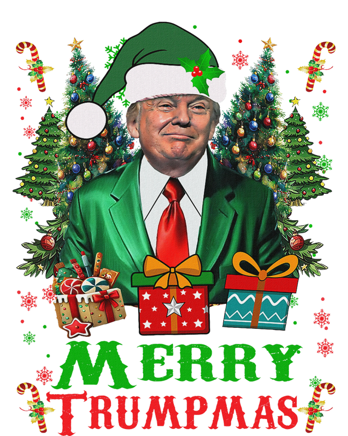 Merry Trumpmas Santa Trump Christmas Ugly Sweater Women's Long Sleeve Flannel Pajama Set 