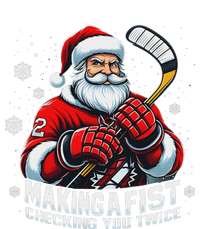 Xmas Santa Hockey Players Making A Fist Checking Your Twice Toddler Long Sleeve Shirt