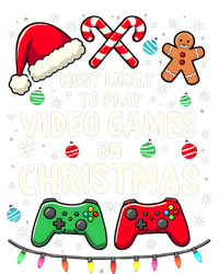 Funny Gamer Most Likely To Play Video Games Christmas Women's V-Neck T-Shirt