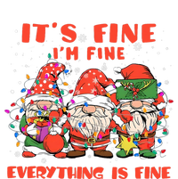 Funny IM Fine Everything Is Fine Gnome Christmas Lights Pj High Crown Mesh Back Trucker Hat