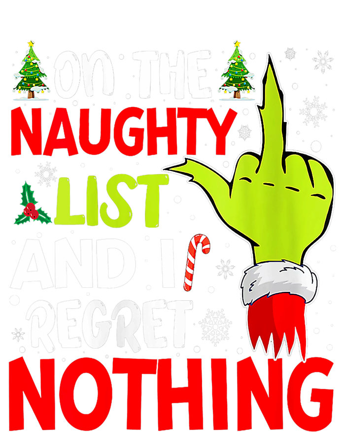 Funny On The List Of Naughty And I Regret Nothing Christmas T-Shirt