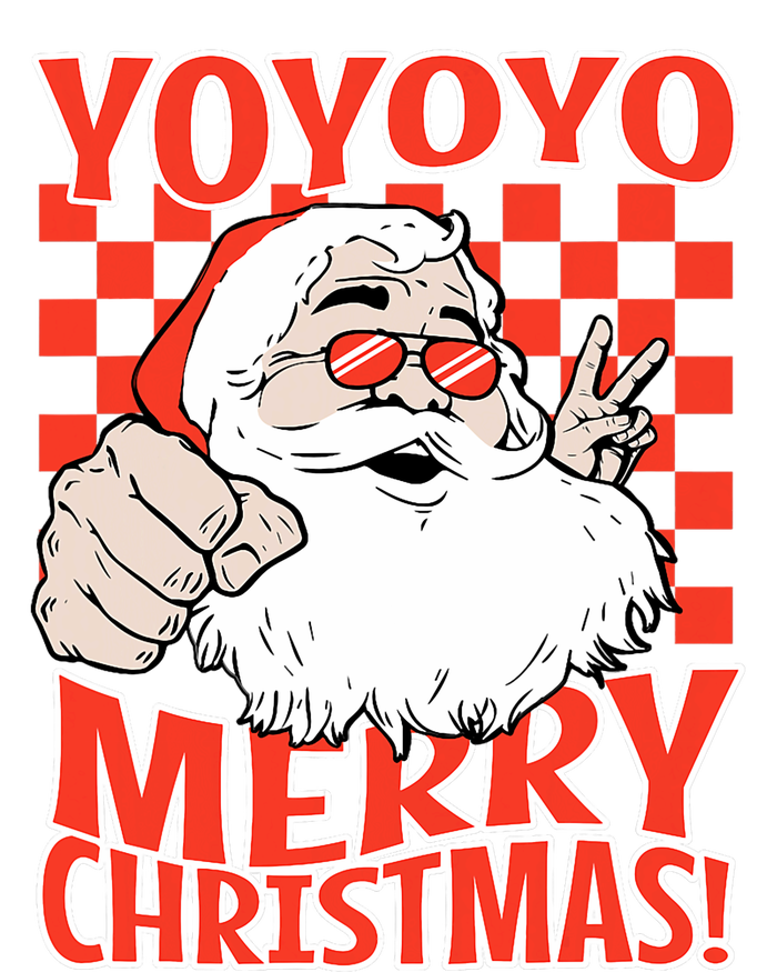 Funny Santa Christmas Holiday Spirit Yo Yo Yo Design T-Shirt