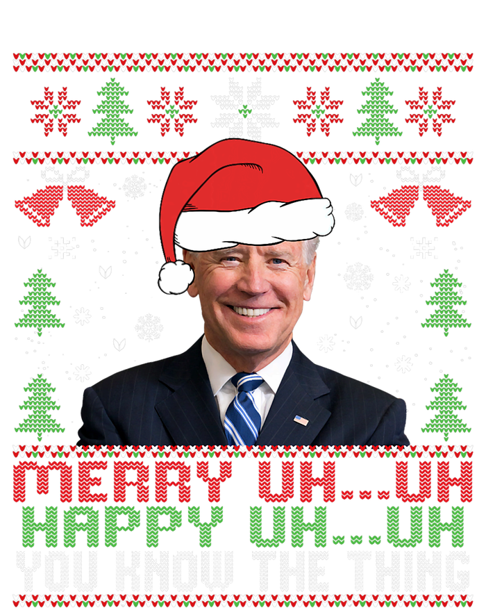 Funny Santa Joe Biden Merry Uh Uh Christmas Ugly Snapback Five-Panel Rope Hat