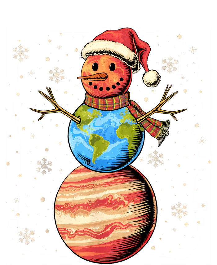 Planets Snowman Space Funny Christmas Astronomy T-Shirt