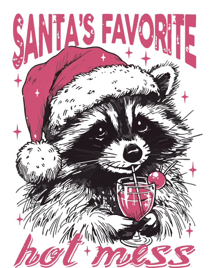 SantaS Favorite Hot Mess Funny Christmas Raccoon Ladies Essential Flowy Tank