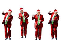 Funny Trump Dance Santa Claus Christmas Xmas Pajamas Holiday Women's Long Sleeve Flannel Pajama Set 