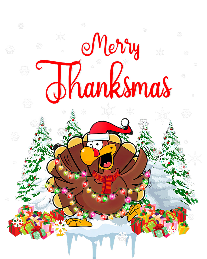 Funny Turkey Santa Merry Thanksmas Christmas Thanksgiving T-Shirt