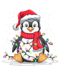 Funny Xmas Matching Santa Hat Penguin Christmas Tree Lights T-Shirt