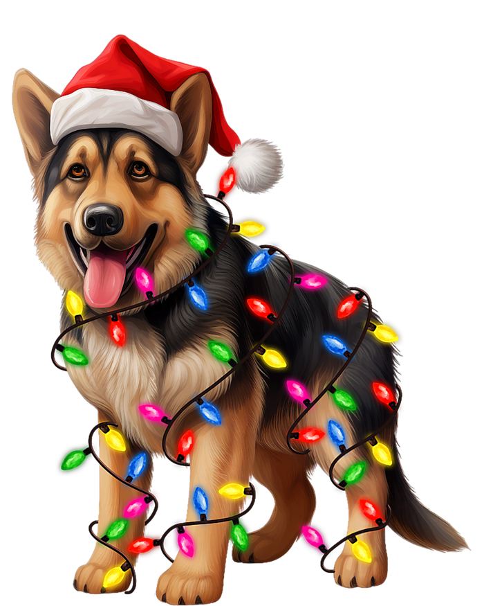 German Shepherd Christmas Lights Santa Hat Dog Lover Sweatshirt