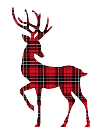 Green Red Buffalo Plaid Deer Reindeer Head Christmas T-Shirt