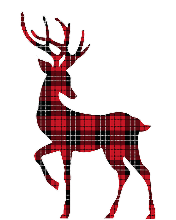 Green Red Buffalo Plaid Deer Reindeer Head Christmas T-Shirt