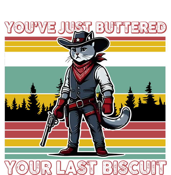 YouVe Just Buttered Your Last Biscuit Western Cowboy Cat Women's Tri-Blend 3/4-Sleeve Raglan Shirt