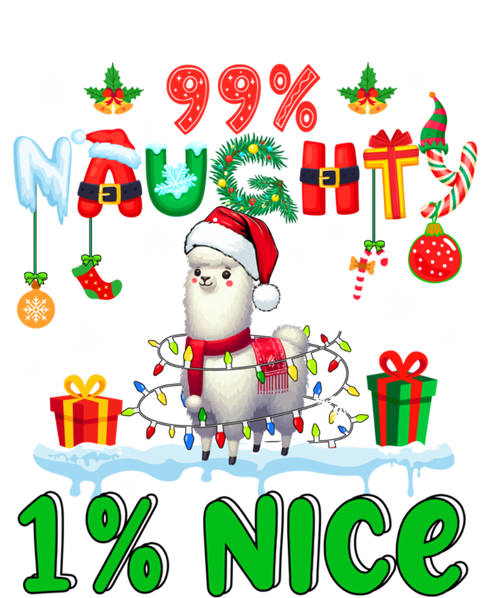 99% Naughty 1% Nice Christmas Colorful Reindeer Llama Meaningful Gift T-Shirt