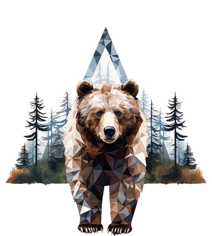 Grizzly Animal Bear In A Triangle Forest T-Shirt