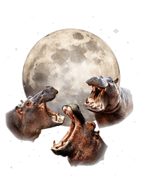 Three Hippo Howling At Moon Funny Hippo Lovers Costume Baby Long Sleeve Bodysuit