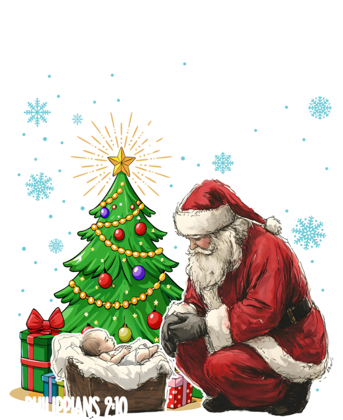 Every Knee Shall Bow Jesus Kneeling Santa Gift Sustainable Beanie