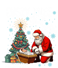 Every Knee Shall Bow Kneeling Santa Jesus Meaningful Gift Women's Long Sleeve Flannel Pajama Set 